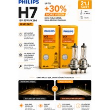 Philips Vision H7 Far Ampulü 12V 55W Gün Işığı Rengi Daha Güçlü Aydınlatma 2 Adet Orijinal