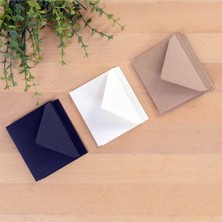 Bimotif Minik Zarf Seti, 7x9 cm 15 Adet (Kraft-Krem-Siyah)