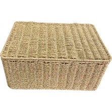 MİEN Mien Kapaklı Büyük Boy Hasır Sandık 28X38X18 cm