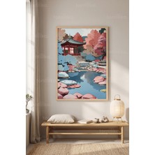 Tontilika Uzak Doğunun Huzuru Minimalist 1. Kalite Ahşap Çerçeveli Tablo