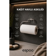 Espoo Design Yapışkanlı Kağıt Havluluk Krom Kağıt Havlu Askısı Tutacağı Metal Banyo Mutfak Havluluğu