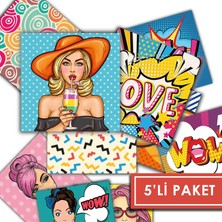 Tink Kendinden Yapışkanlı Karma Pop Art Desenli Pvc Karo 20X20 cm 5’li Paket