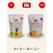 Evereat Ananas-Kavun Freeze Dry Meyve Cipsi 2'li Paket Doğal Sağlıklı Atıştırmalık