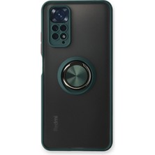 Mey ®   Redmi Note 11 Kılıf Montreal Yüzüklü Silikon Kapak - Yeşil Najmaddin