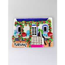 Mundy Turunç Polyester Kabartmalı Magnet 7X5CM Dekoratif Hediyelik Buzdolabı Süsü (KOD:1423)