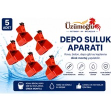 Üzümoğlu 5 Adet Depo Suluk Aparatı Otomatik Şamandıralı Tavuk Suluğu Kova, Bidon ve Depoya Uyumlu Kanatlı Hayvan Otomatik Suluk