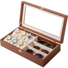 384 Premium Box Saat ve Gözlük Kutusu – 6’lı Saat Organizeri ve 3’lü Gözlük Saklama Kutusu – Premiumbox