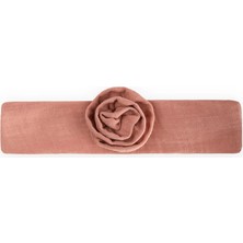 Cigit Müslin Gül Figürlü Lastik Bandana Yavruağzı