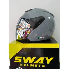Sway SW733 Mat Nardo Grı Kask Ayna Vizörlü