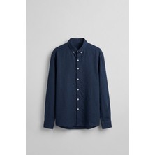 Abluka Online Erkek Oversize Basic Rahat Gömlek Lacivert