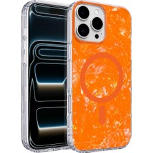 sbodurhome Onegif Apple Iphone 16 Pro Max Mila Dalgalı Magsafe Kapak - Turuncu