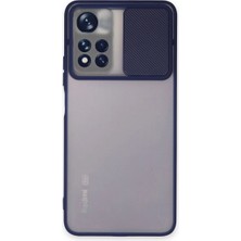 Mestore Xiaomi Redmi Note 11T Kılıf Palm Buzlu Kamera Sürgülü Silikon - Lacivert