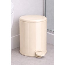 Primanova Compact 3 Lt Banyo Mutfak Ofis Çelik Çöp Kovası Bej Renk
