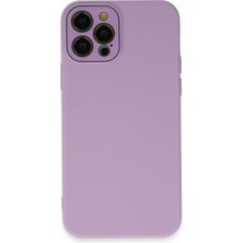 Mestore Apple Iphone 12 Pro Max Kılıf Lansman Glass Kapak - Lila