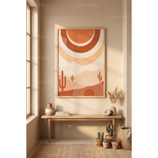 Tontilika Çöl Güneşi Minimalist 1. Kalite Ahşap Çerçeveli Tablo