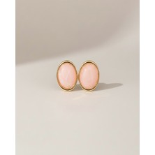 Lyra Nude Toz Pembe Gold Geçişli Kadın Küpe