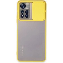 Mestore Xiaomi Redmi Note 11T Kılıf Palm Buzlu Kamera Sürgülü Silikon - Sarı