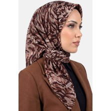 Hadiora Kadın Kahverengi Renkli Modern Desenli Dikişli Yazma