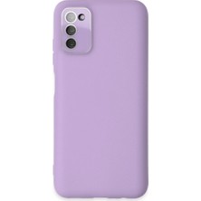 Mestore Samsung Galaxy A03S Kılıf Lansman Glass Kapak - Lila