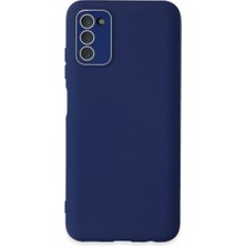 Mestore Samsung Galaxy A03S Kılıf Lansman Glass Kapak - Sky Blue