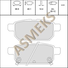 Arka Fren Balata Vitara 15- / Vitara 18- / Swift 1.2 10-18 / Baleno 16- / Sx4 Cross 16- Asmeks