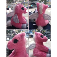 Oyuncak Sahili Unicorn Peluş 40CM Pegasus Oyuncak Plus Kalite Unıcorn Boynuzlu Kanatlı At Pembe