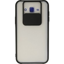 Mestore Samsung Galaxy J7 Kılıf Palm Buzlu Kamera Sürgülü Silikon - Siyah