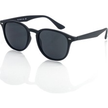 Le Miel Eyewear Yuvarlak Oval Mat Siyah Polarized Unisex Güneş Gözlüğü