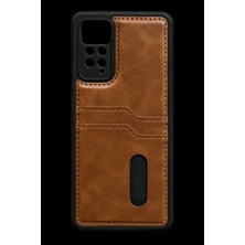 Mestore Xiaomi Redmi Note 12 Pro 4g Kılıf Sara Kartvizitli Deri Kılıf - Taba
