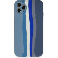 Mestore Apple Iphone 11 Pro Kılıf Ebruli Lansman Silikon - Mavi-Gri