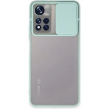 Mestore Xiaomi Redmi Note 11 Pro Plus 5g Kılıf Palm Buzlu Kamera Sürgülü Silikon - Turkuaz