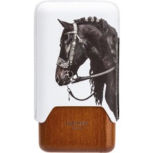 Lubinski Year Of Horse Deri Üçlü Sedirli Puro Kılıfı - Beyaz(62 Ring)