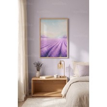 Tontilika Lavanta Tarlası Minimalist 1. Kalite Ahşap Çerçeveli Tablo