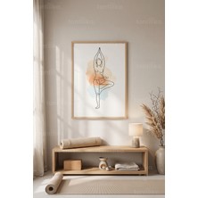 Tontilika Yoga ve Meditasyon Temalı Minimalist 1. Kalite Ahşap Çerçeveli Tablo