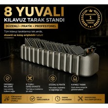 Memania Co 8 Yuvalı Kılavuz Tarak Standı – Makine Tarak Düzenleyici Makine Başlık Standı Berberler Için