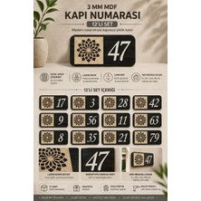 Kutaydan Kişiye Özel 12’li Modern Ahşap Kapı Numarası Seti | 3 mm Mdf Lazer Kesim - Rebap Ahşap
