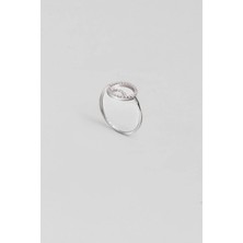So CHIC Ay Işığı 18 Ayar Beyaz Altın Kaplama Gümüş Minimal Yüzük