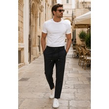Danger Erkek Comfort Fit Siyah Çizgili Jogger Pantolon Esnek Kumaş 0247DNGR