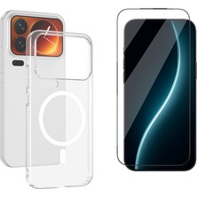 Tekno Grup Xiaomi 17 Pro Max Mika Kamera Korumalı M-Safe Şarj Özellikli Şeffaf Sert Pc London Kapak + Cam Ekran Koruyucu