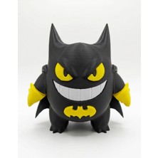 Demirhan3D 🦇👻 Batman Temalı Gengar Figürü | 13 cm | Pla Doğa Dostu Malzeme | Koleksiyonluk Dekor | Gamer & Anime Hediye
