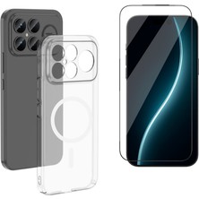 Tekno Grup Xiaomi Poco F8 Ultra Mika Kamera Korumalı M-Safe Şarj Özellikli Şeffaf Sert Pc London Kapak + Cam Ekran Koruyucu
