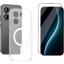 Tekno Grup Xiaomi Poco X8 Pro Mika Kamera Korumalı M-Safe Şarj Özellikli Şeffaf Sert Pc London Kapak + Cam Ekran Koruyucu