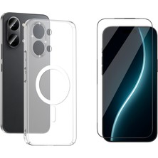 Tekno Grup Xiaomi Poco X8 Pro Max Mika Kamera Korumalı M-Safe Şarj Özellikli Şeffaf Sert Pc London Kapak + Cam Ekran Koruyucu