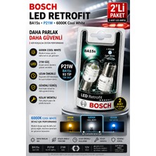 Bosch P21W 93 Tip BA15S LED Retrofit Ampul 6000K Cool White Beyaz Işık 2'li Paket