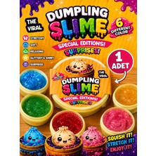 Emrah Gültekin Dumpling Slime 1 Adet Çin Mantısı Slaym Oyuncak | Işıltılı Renkli Slime + Mini Oyuncak ve Şeker Hediyeli