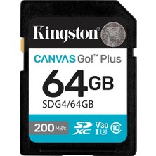Kingston 64GB Sdxc Canvas Go+ 200MB/S SDG4/64GB