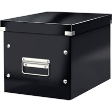 Click & Store Orta Boy Küp Saklama Kutusu 61090095, Siyah, Metal Kulplu, 260X240X260 mm