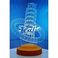 Kulesi Italya Hatırası 3 Boyutlu LED Lamba