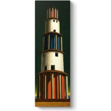 Giorgio De Chirico - Kule ve Tren Tablosu 30 x 90