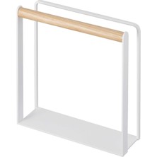 Peçete Tutucu Beyaz Çelik Ahşap Minimalist 14 5 x 4 5 x 15 cm